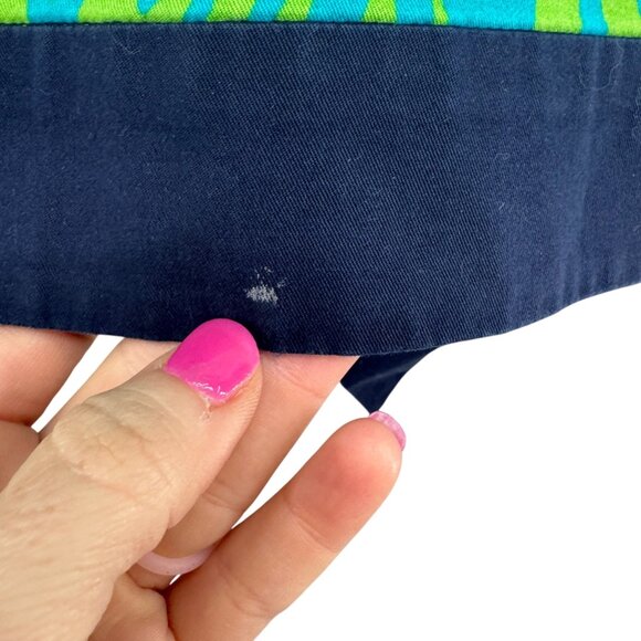 Lilly Pulitzer Belted Dress Girls Navy Green Floral Paisley Short Sleeve Size 8 - Picture 13 of 13